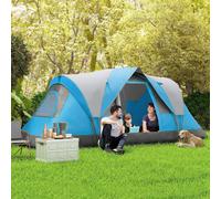 OUTSUNNY 5-6 Man Camping Tent, Water Resistant Hiking Shelter in Light Blue Outsunny Light Blue
