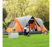 5-6 Man Camping Tent with Bag Fibreglass and Steel Frame Orange