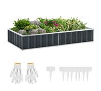 Outsunny 5.7' x 3' x 1' Raised Garden Bed Galvanized Metal Planter Box for Vegetables Flowers Herbs Dark Gray