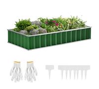 Outsunny 5.7' x 3' x 1' Raised Garden Bed Galvanized Metal Planter Box for Vegetables Flowers Herbs Green