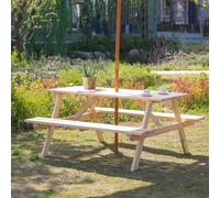 Outsunny 5.8Ft Outdoor Wooden Picnic Table Bench Garden Patio Pub Chair 4 Seats, Brown