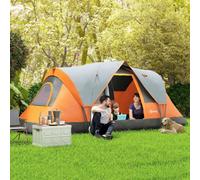 Outsunny 5 Man Camping Tent, 3000mm Hiking Shelter, Orange