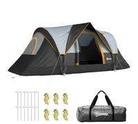 Outsunny 5 Man Camping Tent Large Tunnel Tent 455x220x180cm Black