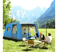 Outsunny 4-6 Man Camping Tent with 2 Bedroom, 3000mm Waterproof, Blue