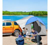 Outsunny 5 Man Tailgate Tent 2000mm Waterproof, Grey and Blue, Blue