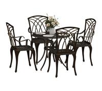 Outsunny 5 PCs Garden Dining Set, Garden Furniture Set, Bronze Tone