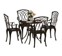Outsunny 5 Pcs Garden Dining Set, Garden Furniture Set, Bronze Tone