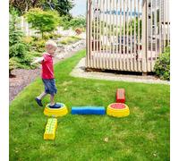 Outsunny 5 PCS Kids Stepping Stones Balance Beam w/ Non-Slip Surface and Bottom