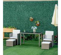 OUTSUNNY 5 PCs Rattan Garden Sofa Set Wicker Furniture Set with Cushion Footrest in Grey Outsunny Grey