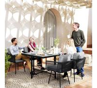 OUTSUNNY 5 Piece Garden Furniture Set, Garden Dining Set with 4 Chairs in Light Grey Outsunny Light Grey