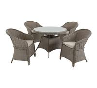Outsunny 5 Pieces Luxury PE Rattan Dining Sets with Cushion