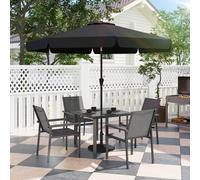 Outsunny 5 Pieces Outdoor Dining Table And 4 Armchairs, Garden Dining Set, Grey Grey