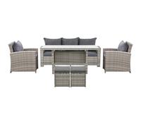 Outsunny 5 Pieces Outdoor Patio Furniture Set Wicker Conversation Set In Grey Grey