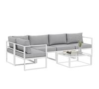 Outsunny 5 Seater Aluminium Garden Furniture Set W/ Table, Light Grey Light Grey