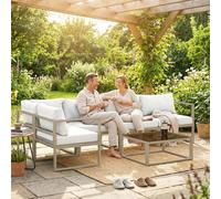 Outsunny 5 Seater Aluminium Garden Furniture Set With Table, Cushions, White White