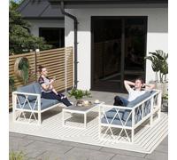 OUTSUNNY 5 Seater Sectional Outdoor Sofa Set with Loveseats for Garden Grey Outsunny Grey