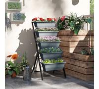 Outsunny 5-Tier Raised Garden Bed, Ladder Planter With 5 Removable Boxes In Grey Grey