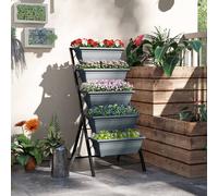 Outsunny 5-Tier Raised Garden Bed, Ladder Planter With 5 Removable Boxes In Grey Grey