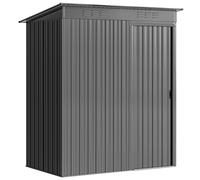 Outsunny 5 x 3.5ft Metal Garden Storage Shed with Effortless Assembly and 2 Pairs of Gloves, Waterproof Outdoor Shed, Light Grey