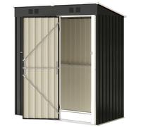 Outsunny 5 x 3 ft Lean-to Garden Shed, Outdoor Storage Shed, Dark Grey