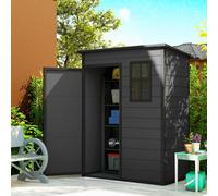 OUTSUNNY 5' x 3' Garden Shed w/ Floor, Lockable Door, Window & Vent in Grey | Size: 1 Pack Outsunny Grey 1 Pack