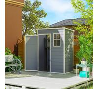 OUTSUNNY 5' x 3' Garden Shed w/ Floor, Lockable Door, Window & Vent, Grey | Size: 1 Pack Outsunny Grey 1 Pack