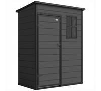 Outsunny 5' x 3' Garden Shed with Floor, Outdoor Storage Shed with Lockable Door, Window and Vent, Dark Grey
