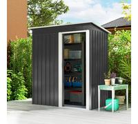 Outsunny 2 x 3ft Garden Storage Shed with Sliding Door and Sloped Roof Outdoor Equipment Tool Backyard, Black