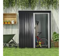 Outsunny 5 x 3ft Garden Storage Shed Sliding Door Sloped Roof Tool Black