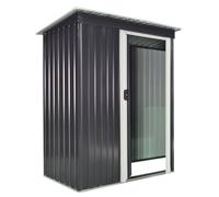 Outsunny 5 x 3ft Garden Storage Shed Sliding Door Sloped Roof Tool Black