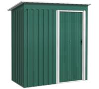Outsunny 5 x 3ft Garden Storage Shed Sliding Door Sloped Roof Tool Green