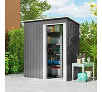 Outsunny 5 x 3ft Garden Storage Shed Sliding Door Sloped Roof Tool, Grey, Grey