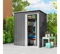 Outsunny 5 x 3ft Garden Storage Shed Sliding Door Sloped Roof Tool - Grey | TJ Hughes