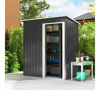 Outsunny 2 x 3ft Garden Storage Shed with Sliding Door and Sloped Roof Outdoor Equipment Tool Backyard, Black