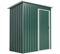 Outsunny 5 x 3ft Garden Storage Shed with Sliding Door and Sloped Roof Outdoor Equipment Tool Garden, Green