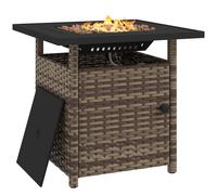 Outsunny 50,000 BTU Rattan Fire Pits For Garden - Propane Fire Pit Table - Grey/Brown - Brown | TJ Hughes Grey