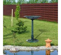 Outsunny 50Cm Outdoor Pedestal Bird Bath Garden Decor Drinking Feeder Planter Green Green