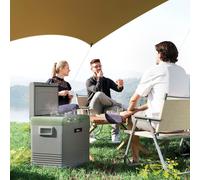 Outsunny 50L Car Refrigerator 12V Portable Freezer for Camping, Light Green