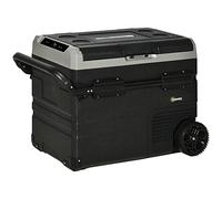 Outsunny 50L Car Refrigerator, Portable Compressor Cooler Box, Fridge Freezer w/Inner LED Light, Foldable Handles, Cup Holders, 12/24V DC and 110-240V AC for Campervan RV Boat Travel Down to -20℃