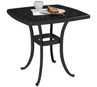 Outsunny 54 x 54cm Aluminium Outdoor Garden Side Table w/ Umbrella Hole, Black