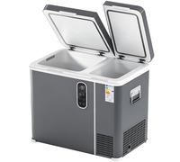 Outsunny 55L Compressor Car Fridge Freezer, Dual Zone Camping Refrigerator with App Control, Grey