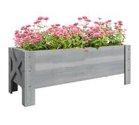 Outsunny 58L Raised Garden Bed, 100 x 36.5 x 36 cm, Grey