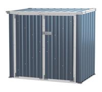 Outsunny 5ft x 3ft 2-Bin Garden Storage Shed, Double Rubbish Metal Storage Shed, Hideaway Dustbin with Locking Doors and Openable Lid, Grey Grey