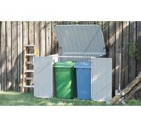 Outsunny 5ft x 3ft Garden 2-Bin Steel Storage Shed