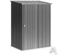 Outsunny 5ft x 3ft Lean to Garden Shed Metal Single Lockable Door Black