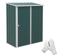Outsunny 5ft x 3ft Lean to Garden Shed Metal Single Lockable Door Green