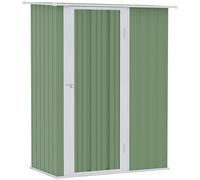 Outsunny 5ft x 3ft Metal Garden Storage Shed, Outdoor Tool Shed with Sloped Roof, Lockable Door for Tools, Equipment, Light Green Green
