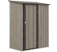 Outsunny 5ft x 3ft Metal Garden Storage Shed, Outdoor Tool Shed with Sloped Roof, Lockable Door for Tools, Equipment, Light Grey Light Grey