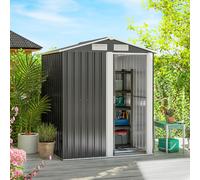 Outsunny 5 x 4ft Outdoor Storage Shed w/ Sliding Door - Grey, Grey