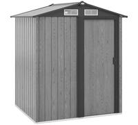 Outsunny 5ft x 4.3ft Outdoor Metal Storage Shed with Sliding Door - Light Grey
